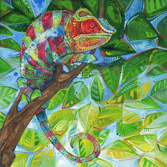 550x550 Panther Chameleon Painting - Chameleon Painting