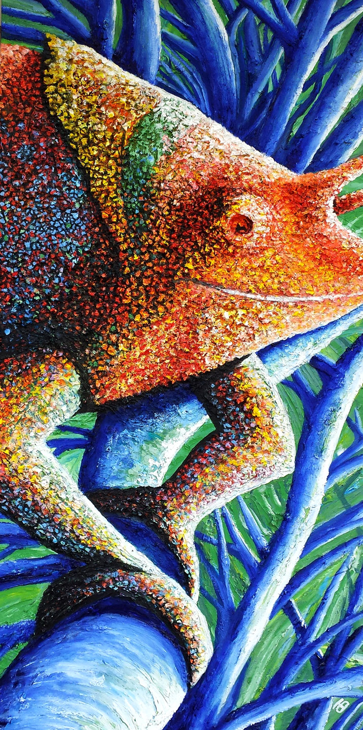 716x1440 Shape Shifter Solitude Art Gallery - Chameleon Painting