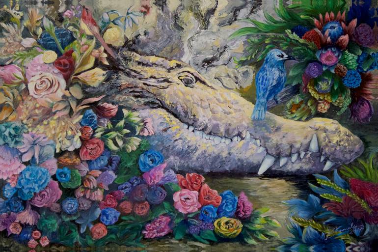 770x513 Saatchi Art Juxtaposition Painting By Mj Chameleon - Chameleon Painting