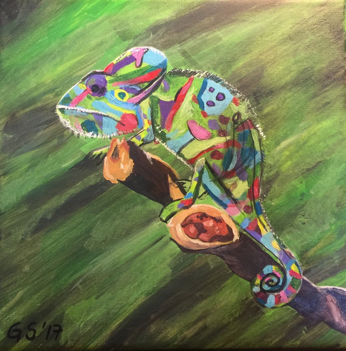 Chameleon Painting At PaintingValley.com | Explore Collection Of ...