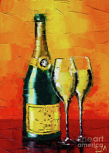 214x300 Champagne Bottle Paintings Fine Art America - Champagne Bottle Painting