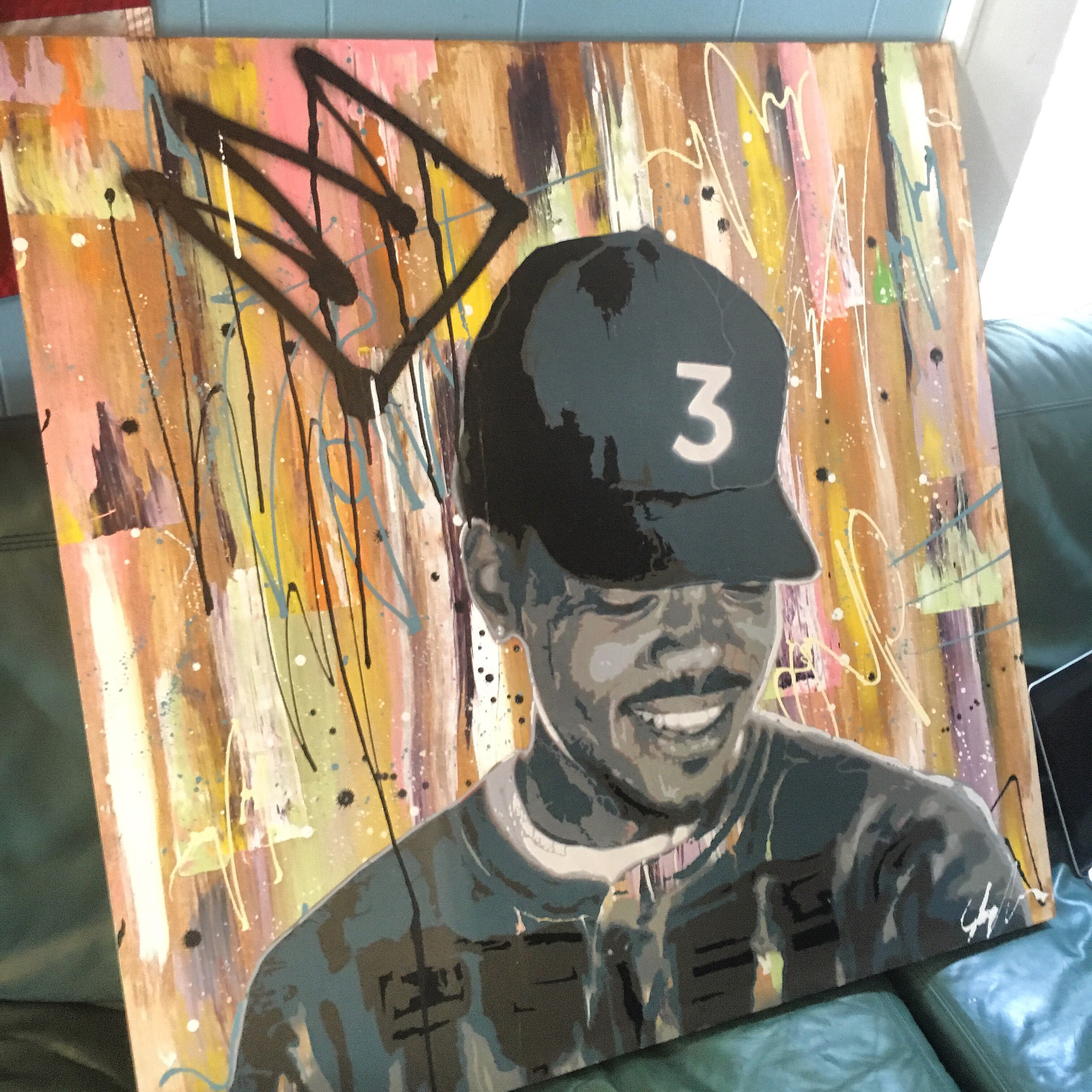 3024x3024 Chance The Rapper Coloring Book Painting, 36x36 Wood Panel - Chance The Rapper Painting