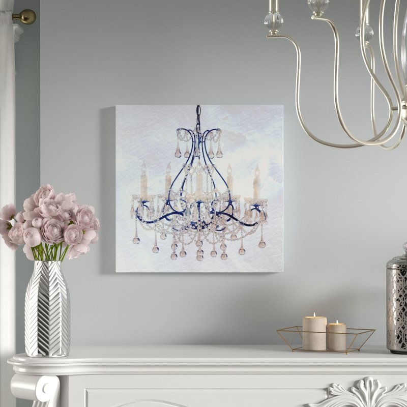800x800 House Of Hampton Frosted Chandelier Painting Print On Wrapped - Chandelier Canvas Painting