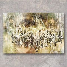 236x236 Vintage Chandelier Led Lighted Canvas Art - Chandelier Canvas Painting