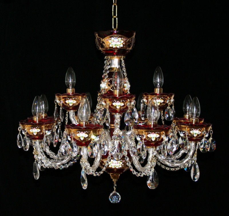 800x754 Crystal Chandelier With Hand Painting. - Chandelier Painting