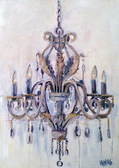 236x335 Title Midnight Chandelier Painting By Zsazsa Bellagio Medium - Chandelier Painting