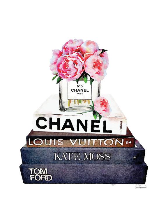 570x713 Chanel Watercolor Flower Peony Art Print Pink Coco By Hellomrmoon - Chanel Canvas Painting