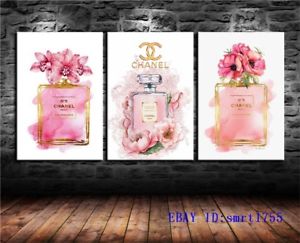 300x243 Chanel Perfume,3 Pc Hd Print On Canvas Painting Home Decoration - Chanel Canvas Painting