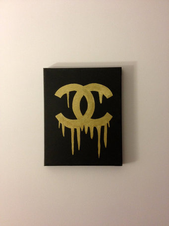 341x454 Dripping Chanel Logo Painting On The Hunt - Chanel Logo Painting