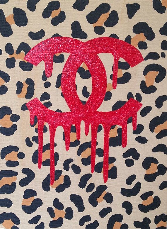 570x781 Chanel Art Logo Painting Leopard Metallic Red Chanel Art Canvas 9 - Chanel Logo Painting