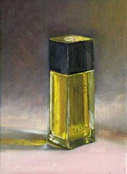 436x600 Chanel No. 5 Vintage Perfume Bottle 7x5 By Artist Hall Groat Ii - Chanel No 5 Painting