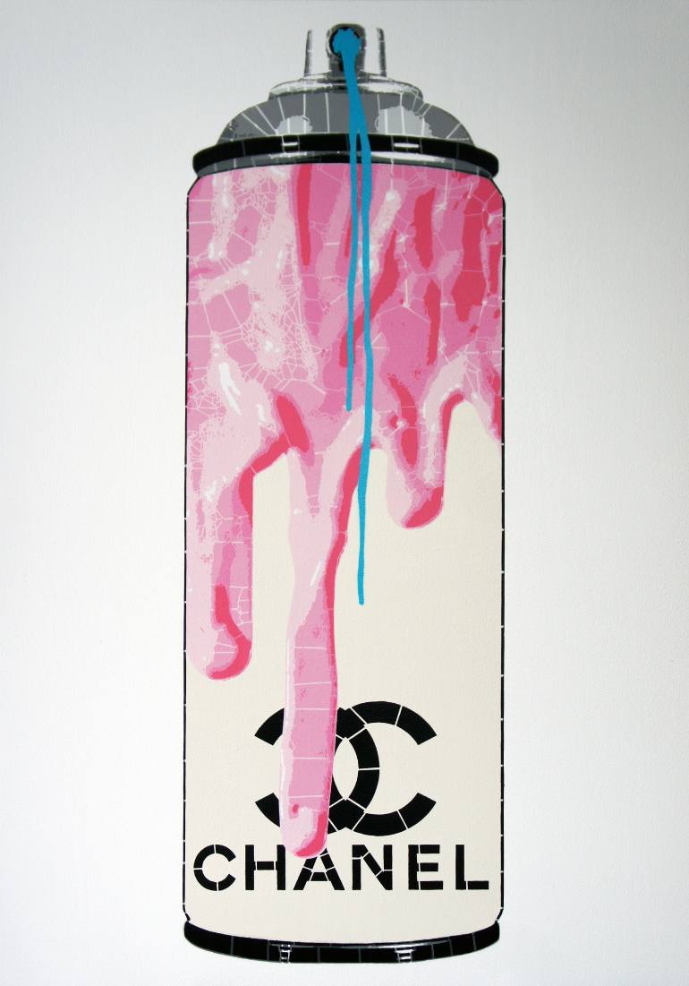 770x1101 Saatchi Art Chanel Pink Drip Painting By Campbell La Pun - Chanel Painting