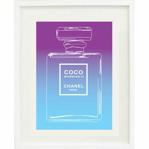 480x480 Purple To Blue Ombre Chanel Perfume Print - Chanel Perfume Bottle Painting