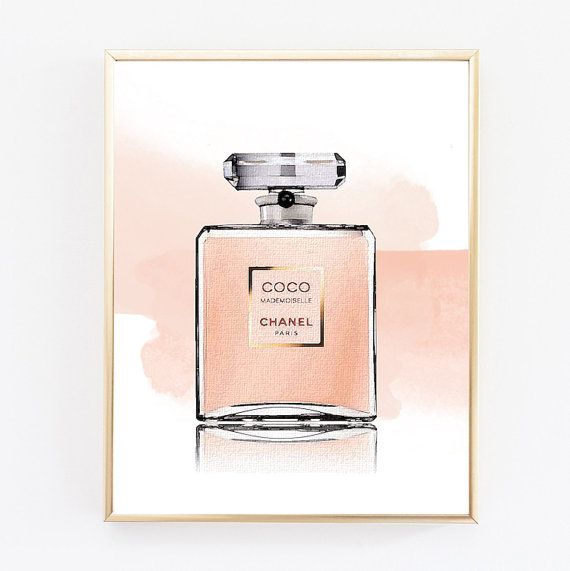 570x571 Chanel Pink Watercolor Fashion Abstract Art Print - Chanel Perfume Painting
