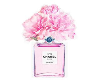 340x270 Coco Perfume Print From Watercolor Painting - Chanel Perfume Painting