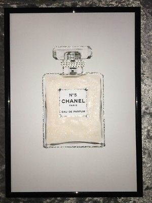 300x400 Fashion Wall Art Glitter Diamante Chanel Perfume Print Sparkly - Chanel Perfume Painting