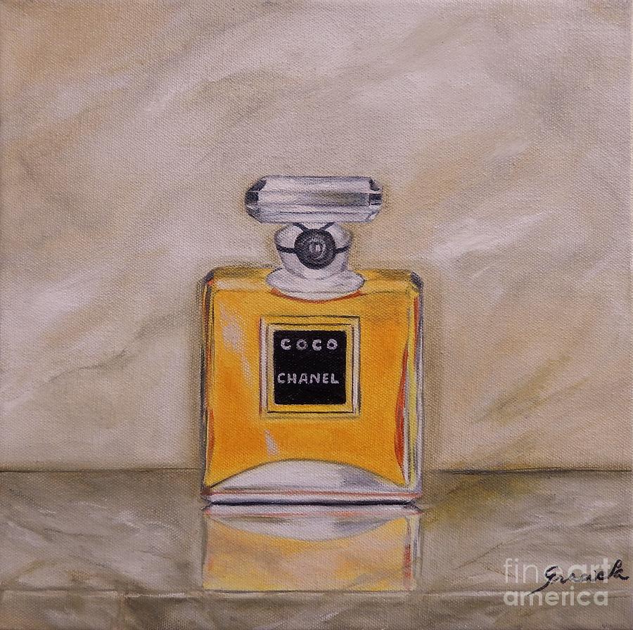 900x896 Perfume Chanel Painting By Graciela Castro - Chanel Perfume Painting
