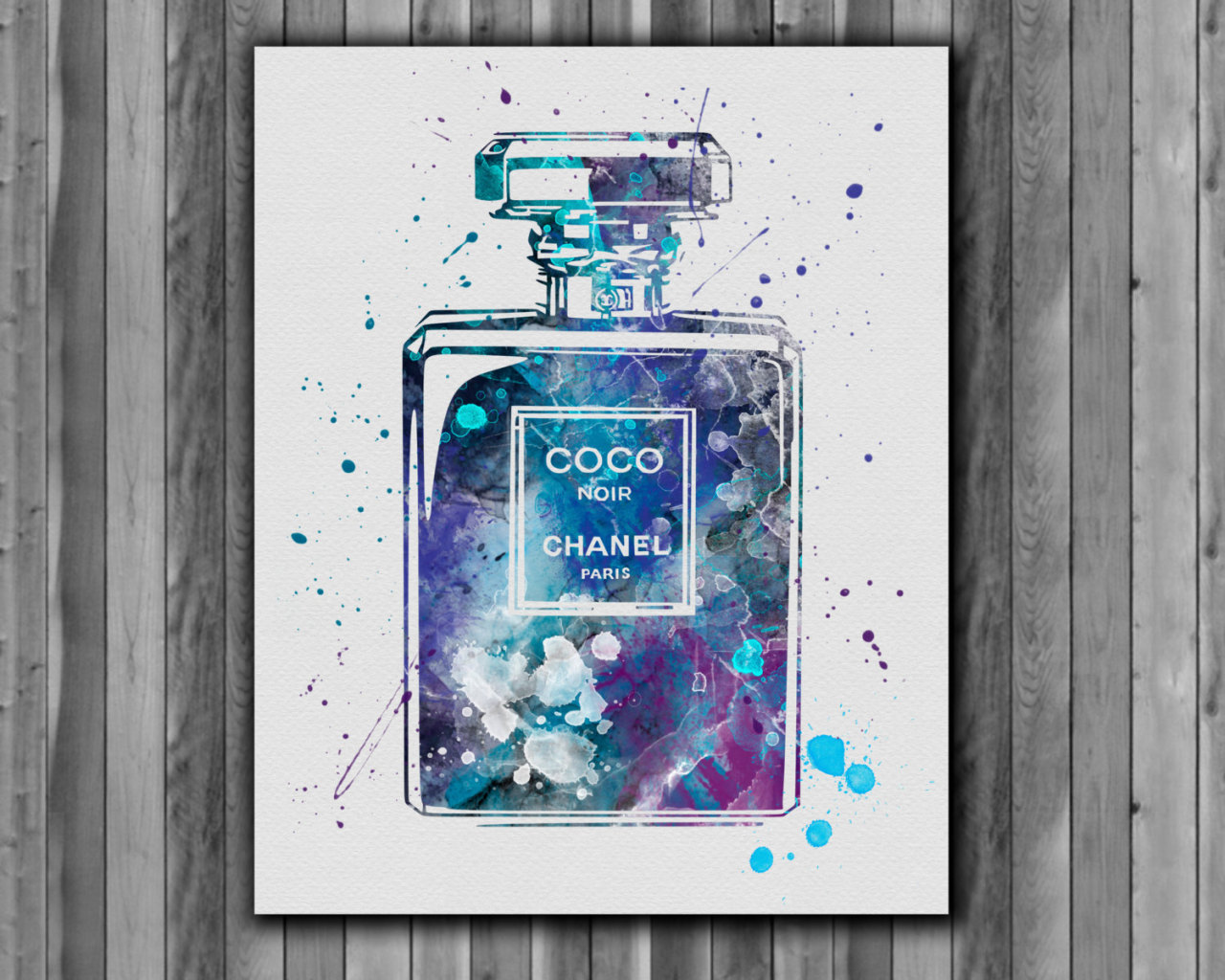 1280x1024 Watercolor Landcolor Skycolor Coco Chanel Perfume Bottle - Chanel Perfume Painting