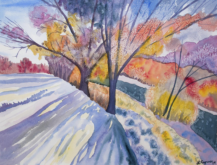 900x684 Watercolor - Changing Seasons Painting