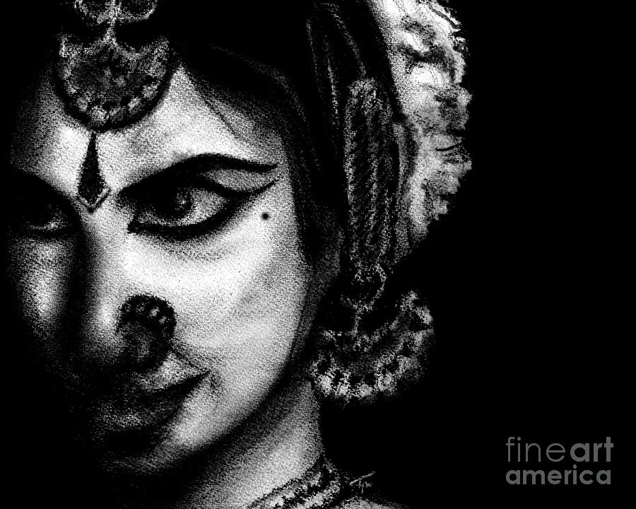 900x720 Indian Dancer - Charcoal Painting Images