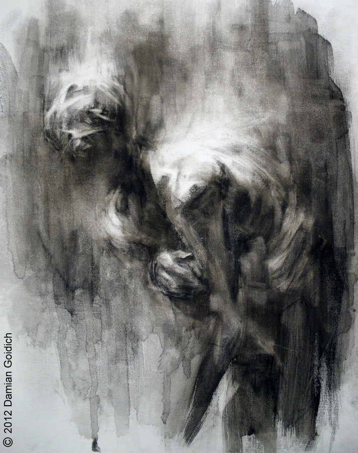 711x900 Living Inside Me Ii A Glorious Mess Of Things - Charcoal Painting On Canvas