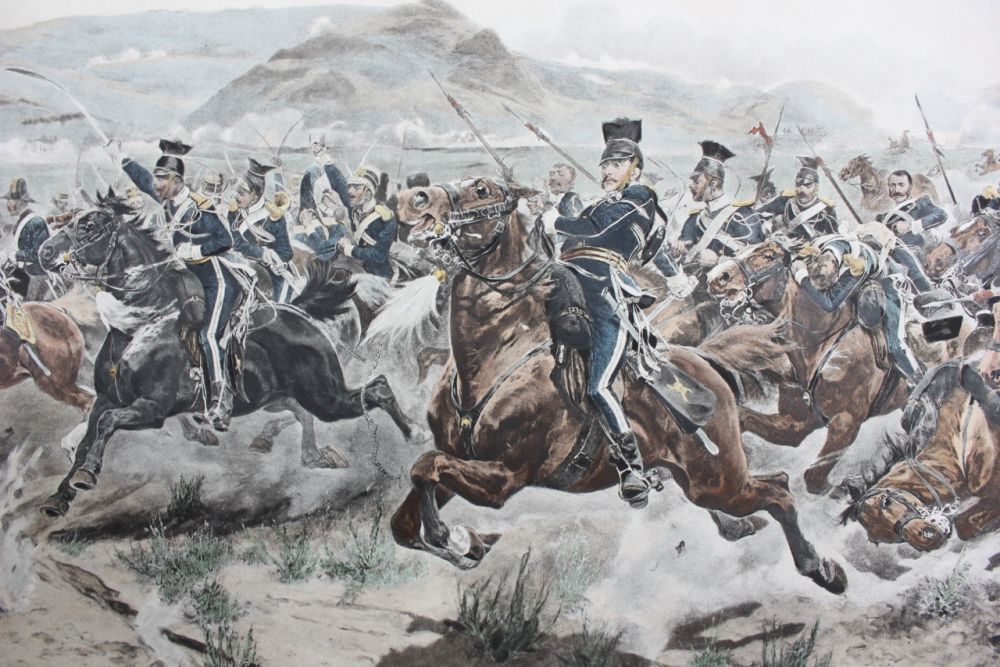 1000x667 The Charge Of The Light Brigade Coloured Photogravure Richard - Charge Of The Light Brigade Painting