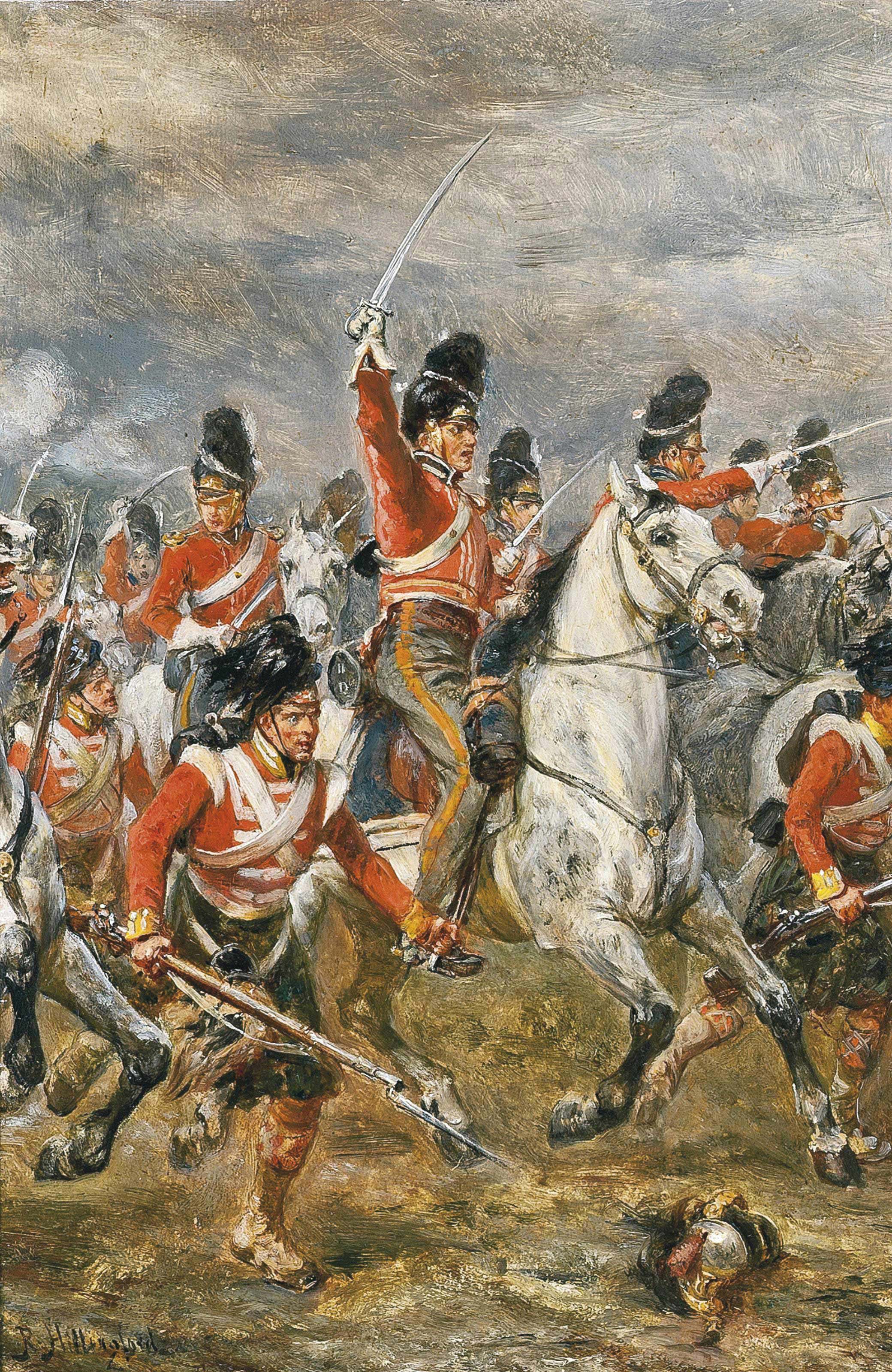 2080x3200 Robert Alexander Hillingford (1825 1904) The Charge Of The Royal - Charge Of The Scots Greys At Waterloo Painting
