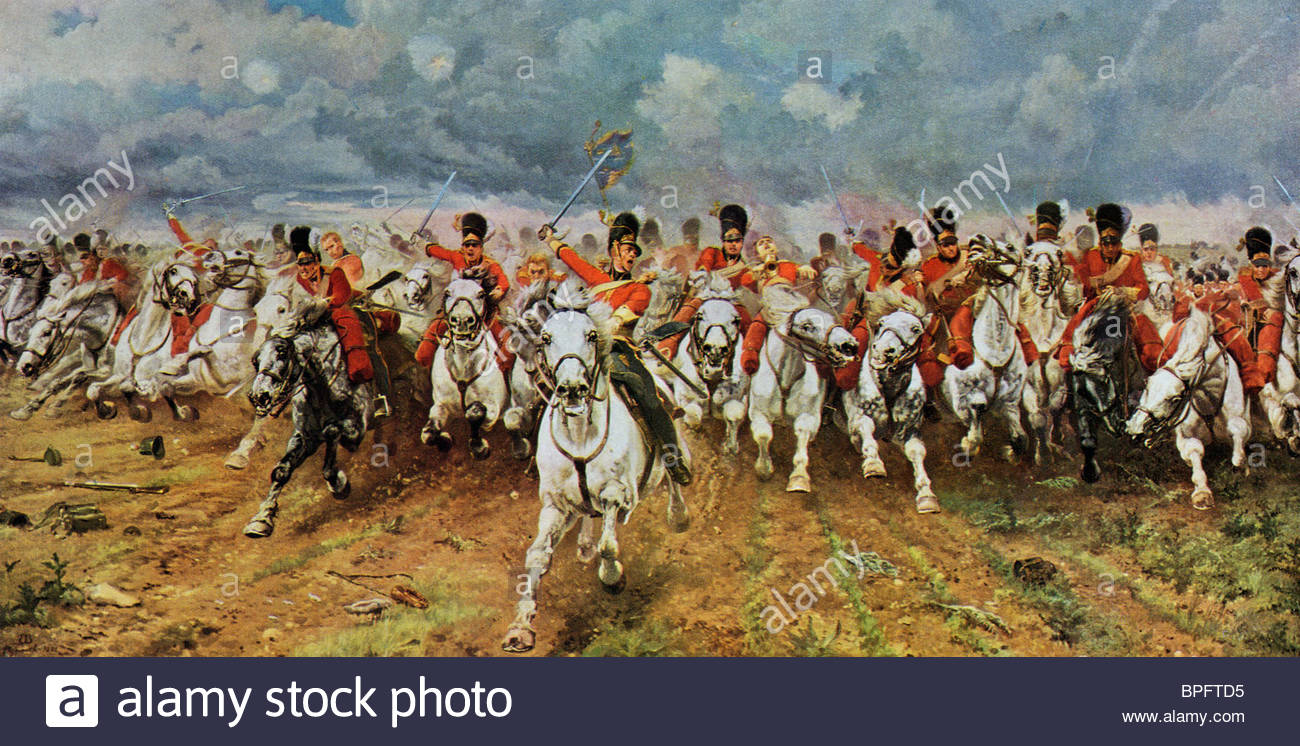 1300x746 Scotland Forever. The Royal Scots Greys Charge - Charge Of The Scots Greys At Waterloo Painting