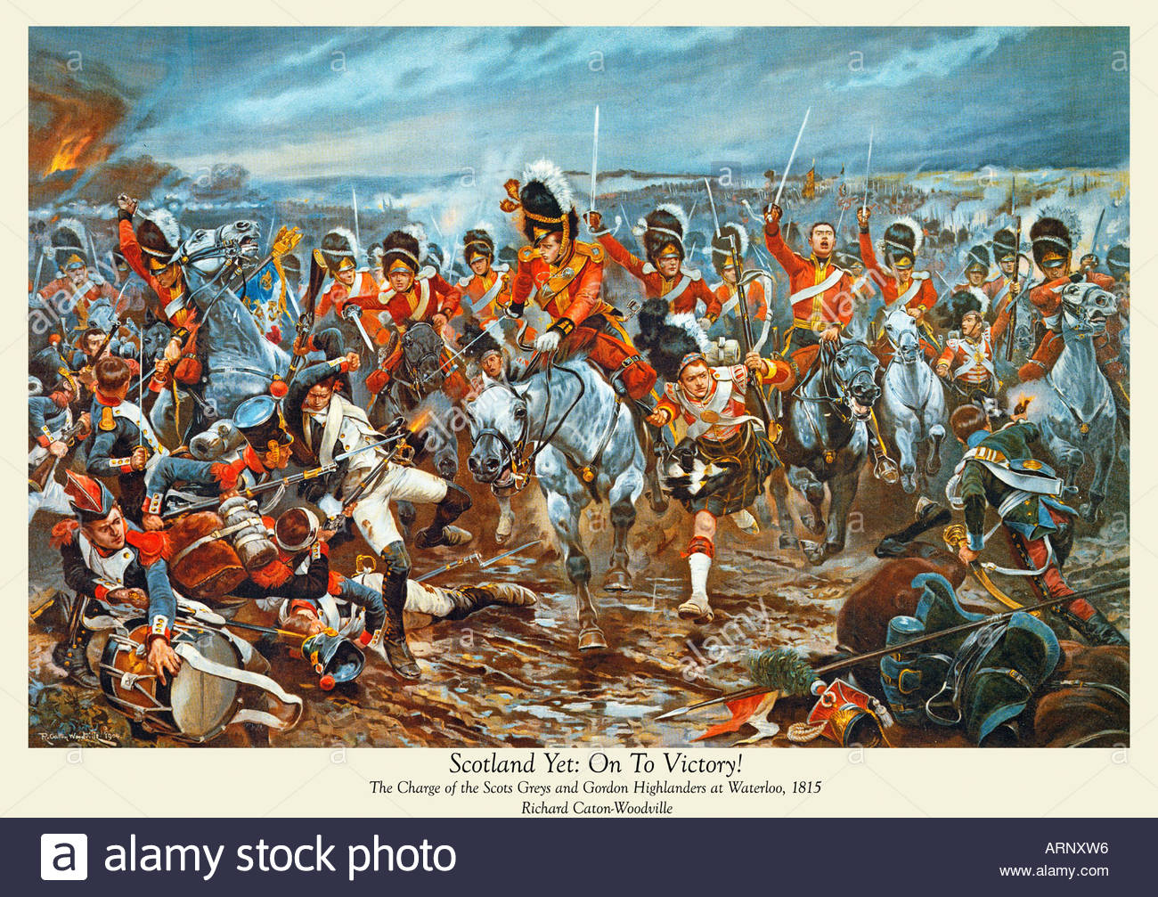 1300x1007 Scotland Yet On To Victory The Charge Of The Scots Greys - Charge Of The Scots Greys At Waterloo Painting
