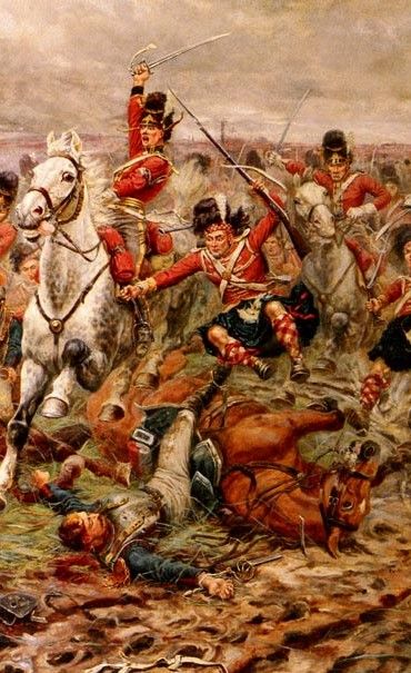370x605 Stanley Berkeleys Famous Painting Depicting Charge - Charge Of The Scots Greys At Waterloo Painting