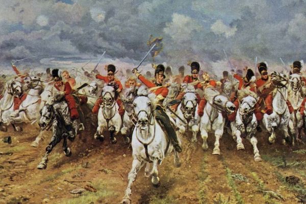 600x400 That Waterloo Cavalry Charge Scots Went - Charge Of The Scots Greys At Waterloo Painting