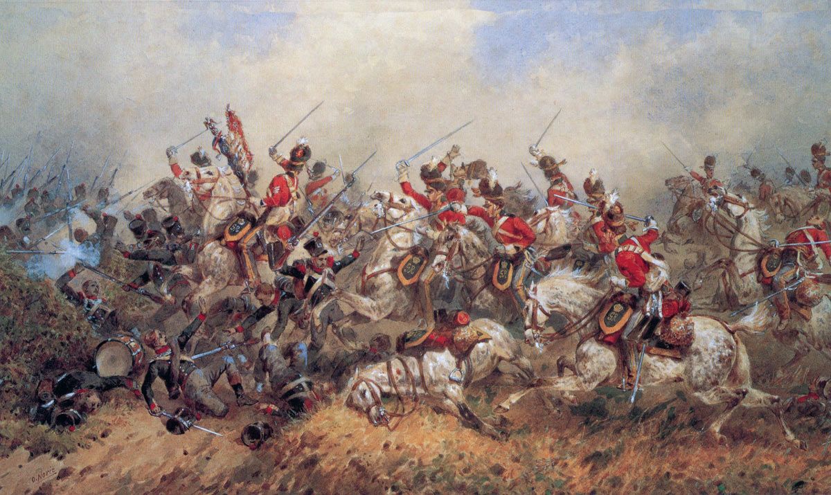 1200x715 The Charge Of The Royal Scots Greys - Charge Of The Scots Greys At Waterloo Painting