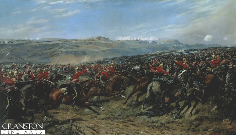 800x459 Military Art Prints And Original Paintings By G Gouglas Giles - Charge Of The Scots Greys Painting