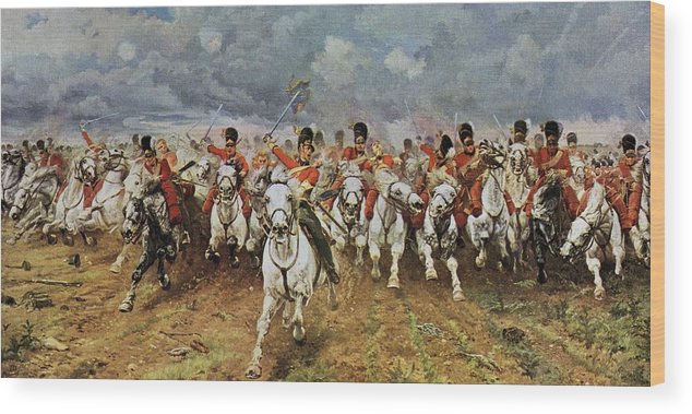 634x379 Scotland Forever. The Royal Scots Greys Wood Print By Vintage - Charge Of The Scots Greys Painting