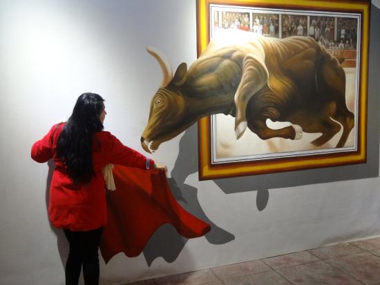550x413 3d Painting Of A Bull Charging - Charging Bull Painting
