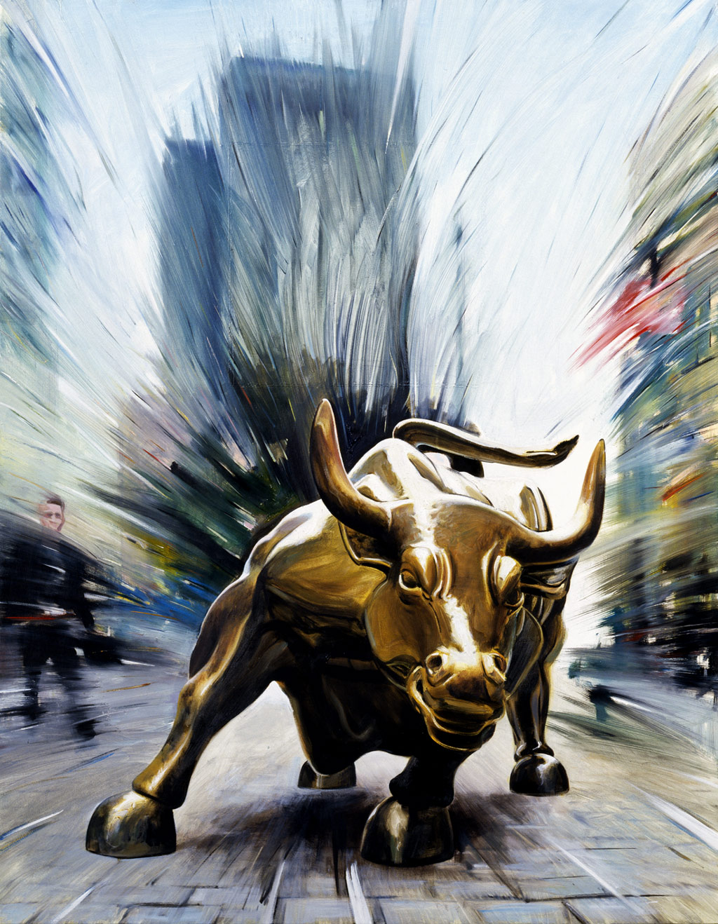 1024x1318 The Wall Street Bull Of New York Nasdaq Usa Bowling Green High - Charging Bull Painting
