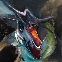 236x238 Charging Bull Elephant - Charging Bull Painting