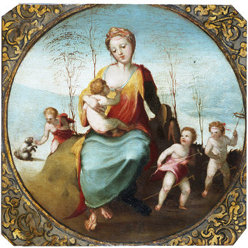 355x355 Charity Suckling A Child And Surrounded By Three Children Playing - Charity Painting