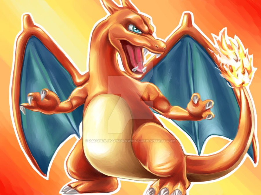 900x675 Charizard Pokemon Speed Painting By Amandajeansdrawings - Charizard Painting