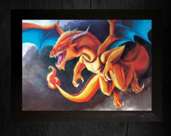 340x270 Charizard Print Etsy - Charizard Painting