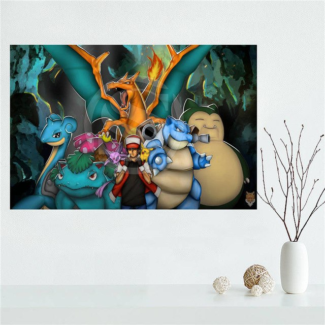 640x640 E 627l54 Custom Charizard Pokemon Anime Canvas Painting Wall Silk - Charizard Painting
