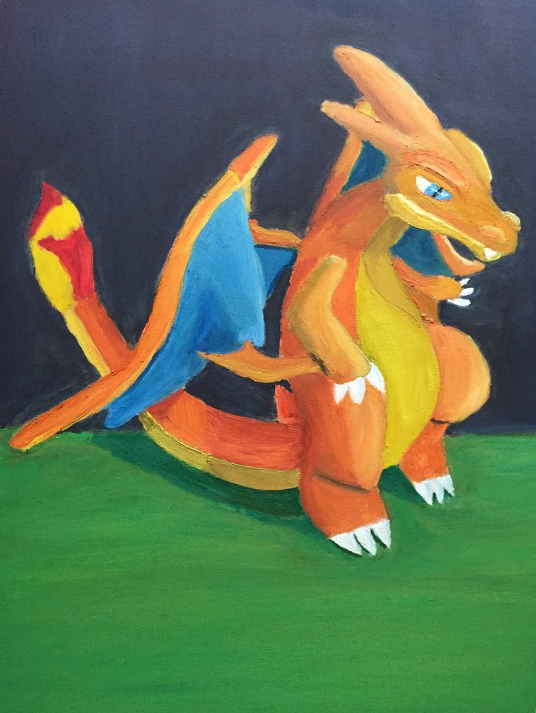 774x1031 Mega Charizard Oil Painting By Volcanicgrizzly - Charizard Painting