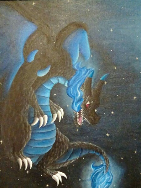 450x600 Mega Charizard X By Alphahawk98 - Charizard Painting