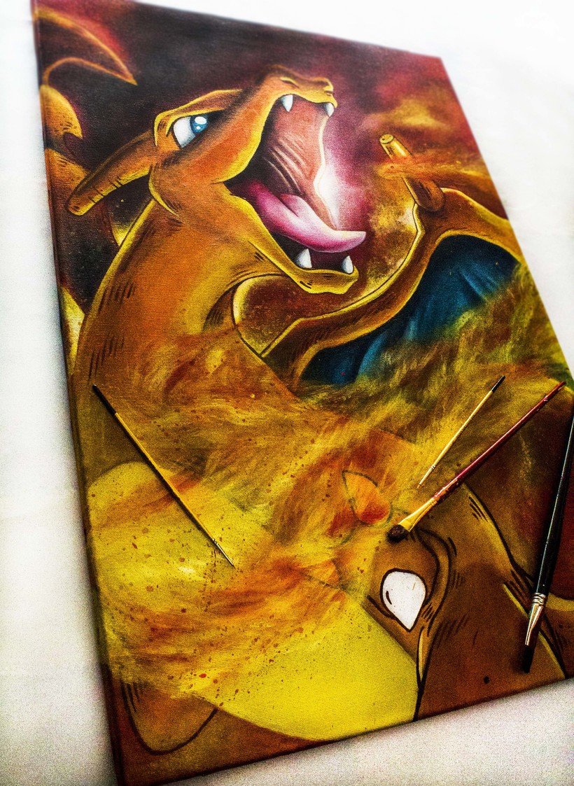 820x1123 Charizard Domestika - Charizard Painting