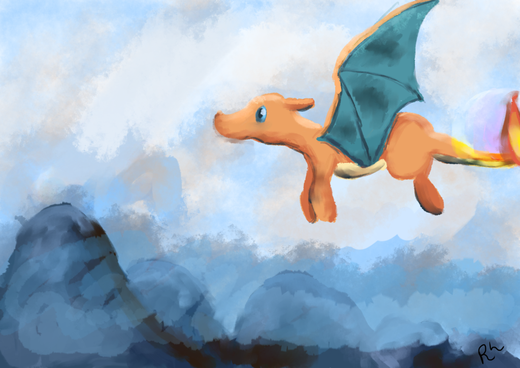 1024x724 Charizard Painting By Ravenhoof - Charizard Painting