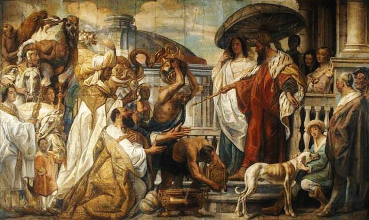 761x454 Jacob Jordaens - Charlemagne Painting