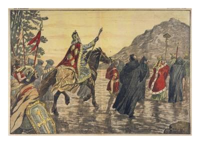 400x300 Charlemagne Makes A Pilgrimage To Mont Tombe, Now Known As Mont - Charlemagne Painting