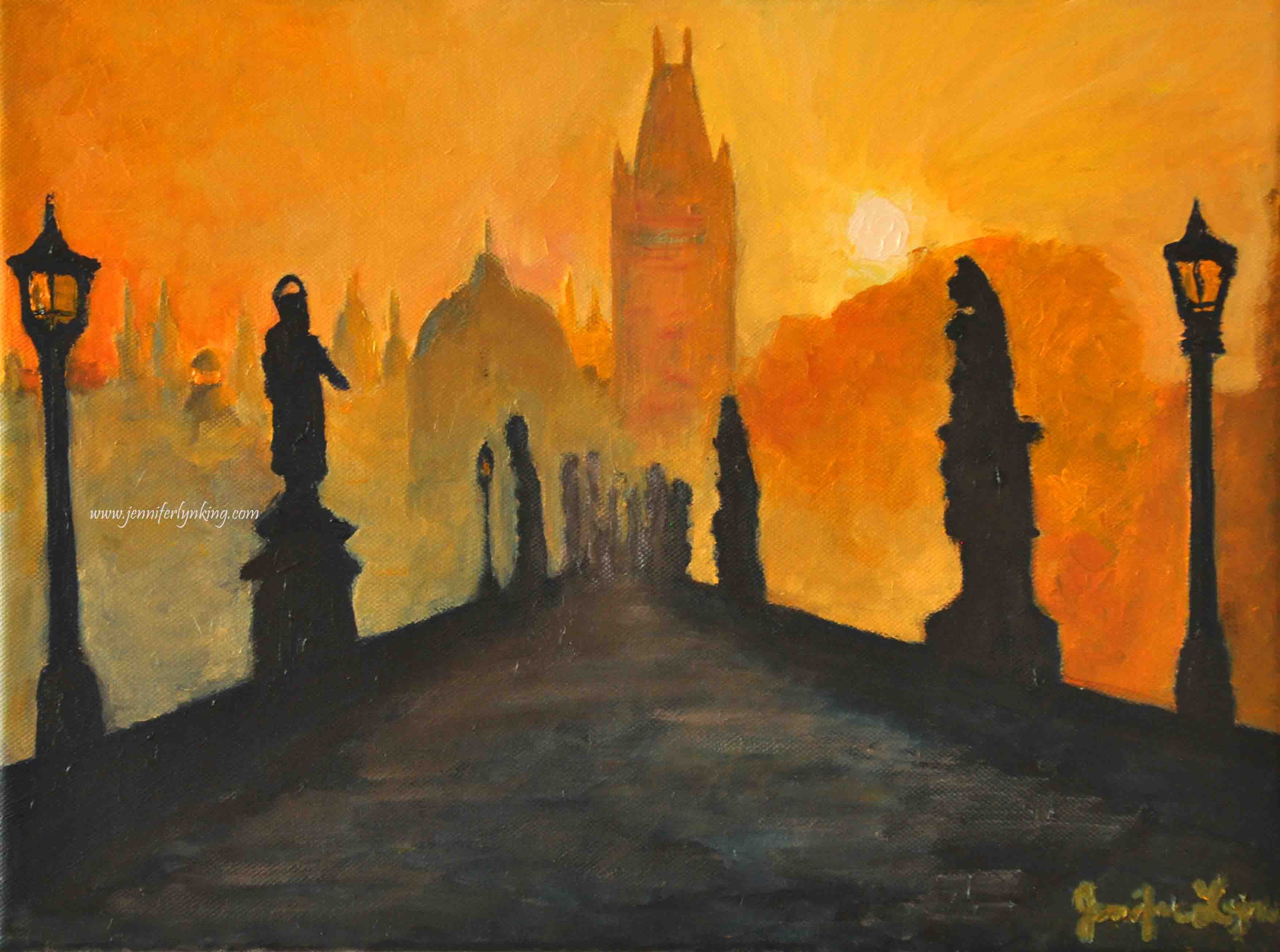 3502x2605 Charles Bridge Painting By Jennifer Lyn King - Charles Bridge Painting