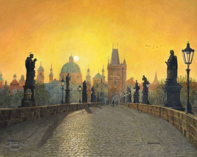 640x510 Misty Dawn, Charles Bridge, Prague, Czech - Charles Bridge Painting