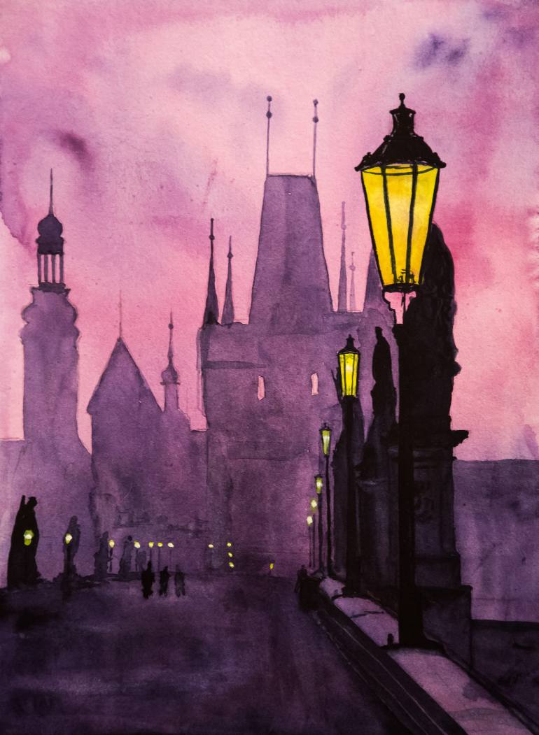 770x1051 Saatchi Art Charles Bridge Painting By Yuriy Kraft - Charles Bridge Painting